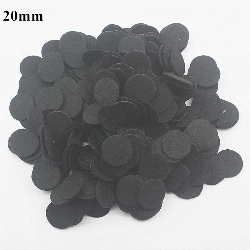 500pcs 8/10/15/20mm White Black Round Non Woven Felt Circle Pads for DIY Baby Girls Flower Backing Hair Accessories