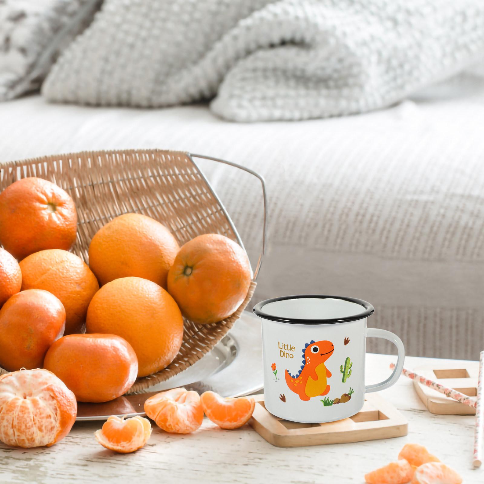 

Cartoon Dinosaur Enamel Mug Simple Design Comfortable Grip Multi-Functional Water Cup for Home Cafe Camping Use other