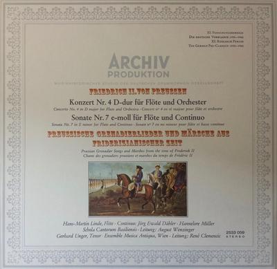 LP Record FRIEDRICH II. VON PREUSSEN  HANSM  Konzert Nr. 4  Sonate Nr. 7  Preu 2533059 ARCHIV 1968 Germany Obi Classical Used