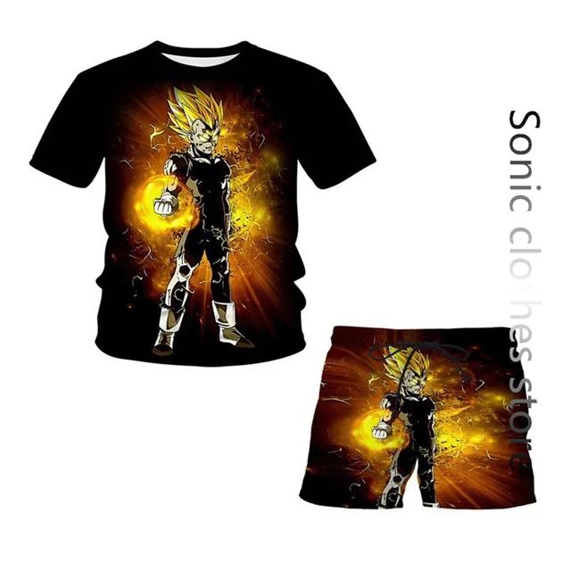 Fashion Dragon Ball Z Tshirt Set Kids Vegeta Boys Clothes Girls Mens Women T-shirt Suit Trucksuit Clothes 3d Goku Short Sleeve