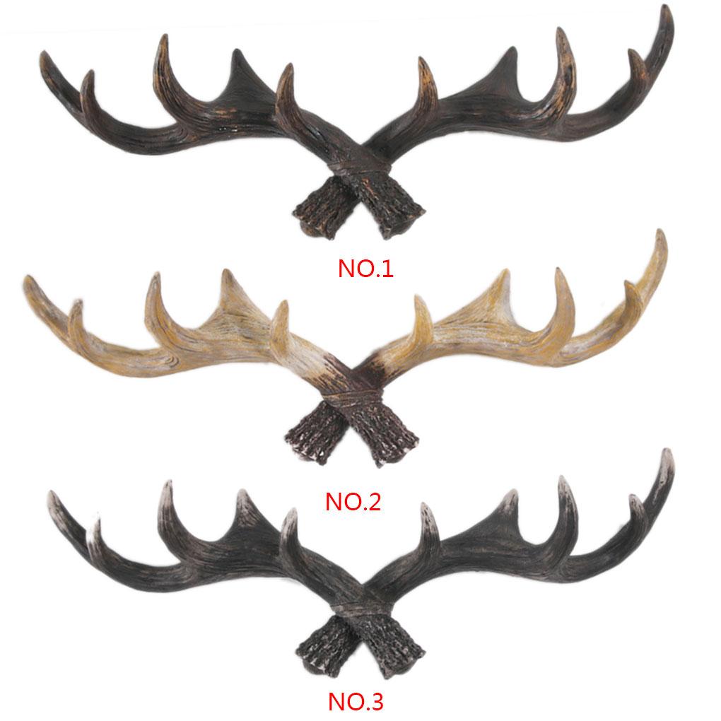 Wall Mounted Hanging Hook Antlers Ox Horn Shape Coat Hanger Holder Door Rack