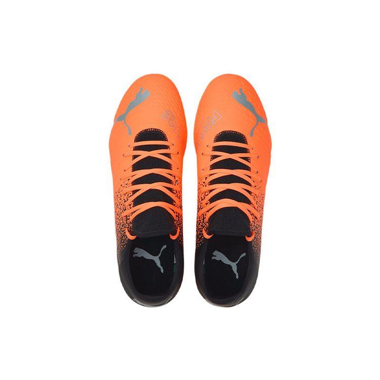 Puma Future Z 4.3 TT Round Toe Lace-Up TF (Rubber Studs) Hard Ground Artificial Grass Soccer Shoes Men Soccer Shoes Black Orange 106770-01