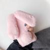 Plush Rabbit Hair Ball Round Tail Ears Lovely Cute Shockproof Phone Case for Apple Iphone 16 15 14 13 12 11 Pro Max X XR XS Max 6 6s 7 8 Plus Cover