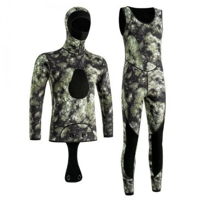 Camouflage Neoprene Wetsuit Diving Snorkeling Freediving Spearfishing Warmth Protection 1.5mm 5mm Men Adult