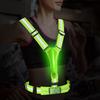 LED Reflective Vest Light Up Running Vest High Visibility Cycling Security Vest with Phone Bag for Outdoor Night Running Walking