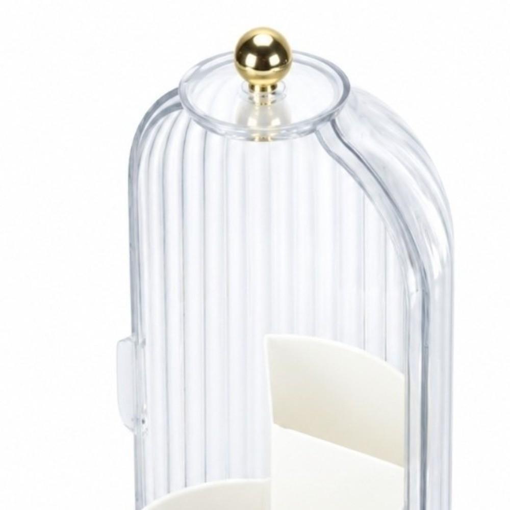 Transparent Makeup Brush Organizer 360 Degree Rotatable Cosmetic Storage Box Bathroom Countertop