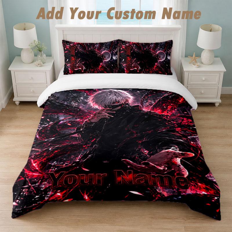 Bedding Set 1 Duvet Cover 2 Pillowcases Tokyo Ghoul Print Soft Bed Linen Bedroom Decor