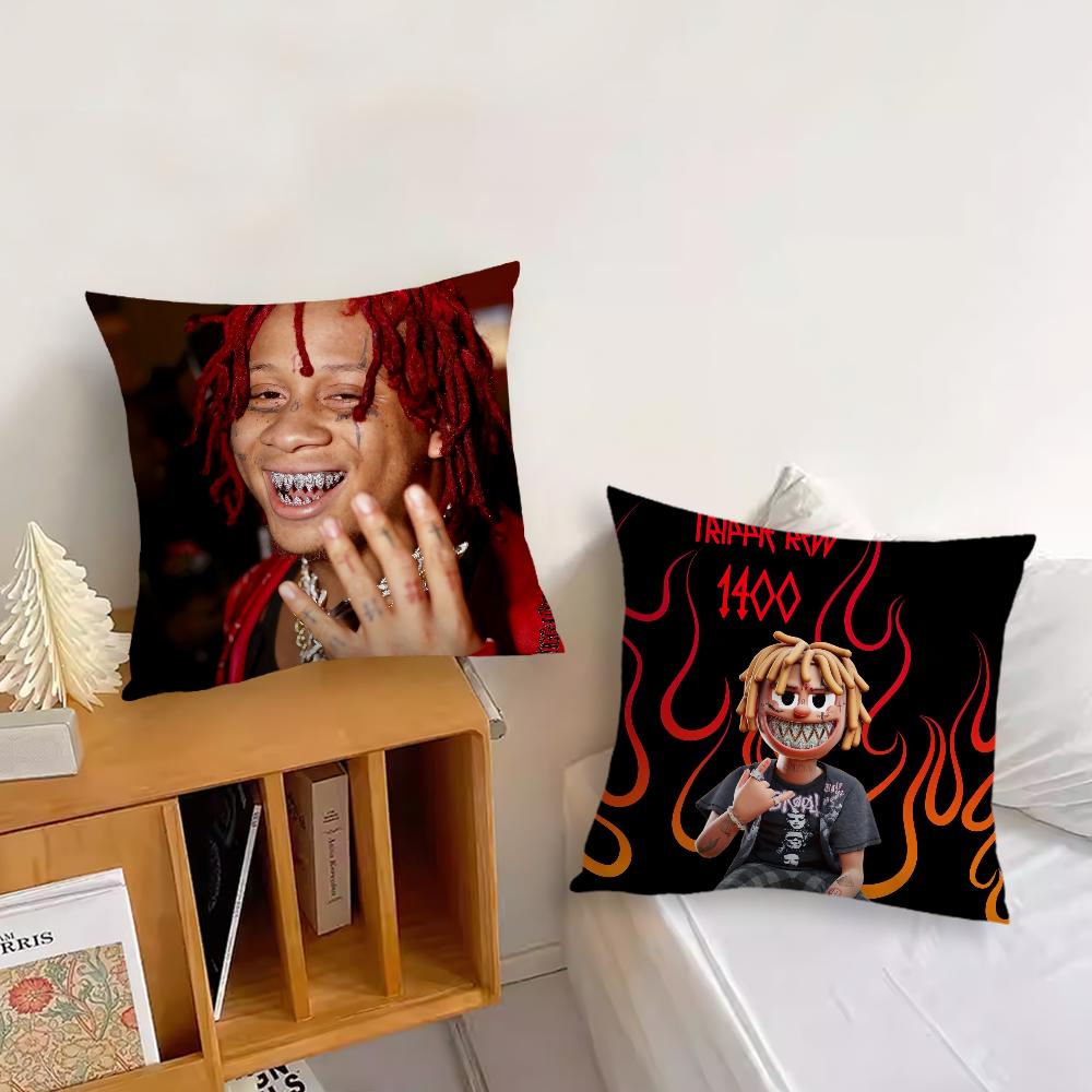 Rapper T-Trippie R-Redd 1400 Miss The Rag For Bedroom Car Coffee Shop Room and Living Room Sofa Decorative Pillow Cover Case