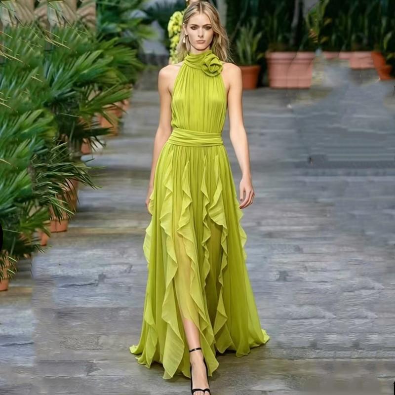 Sleeveless Plus Size Vintage Ruffle New In Dresses for Women Casual Maxi Long Summer Dress