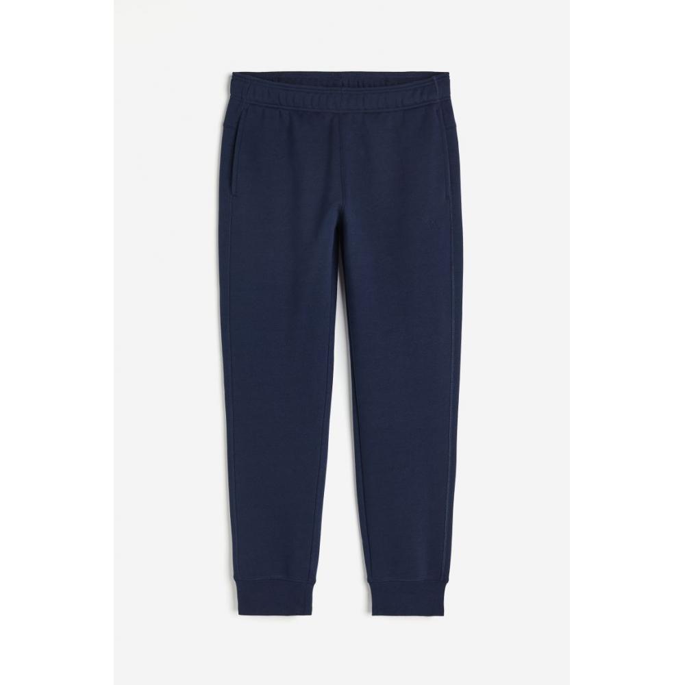H M Tapered Sports Jogger Pants Dark Blue