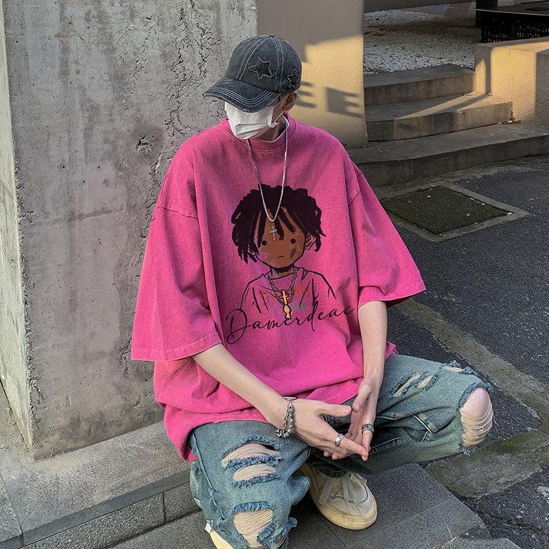 Soft and High Quality Fabrics Sports and Leisure Versatile Stretch Wrinkle Loose Men's Fashion Short-sleeved Tops Comfortable T-shirt