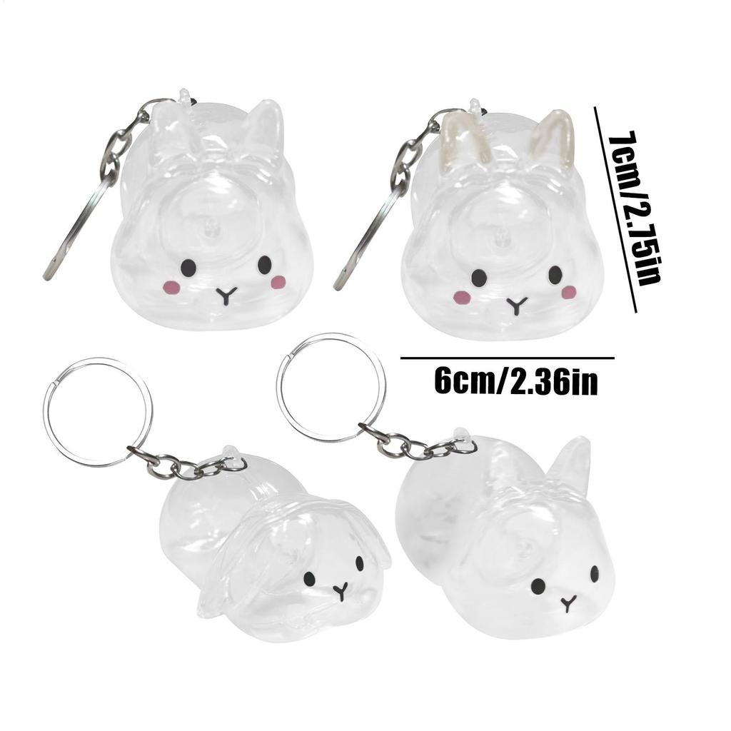 Pet Hair Memorial Keepsake 4 Pieces Cat Hair Storage Bottle Bunny Shape Transparent Container for Daily Wear Home Ceremony