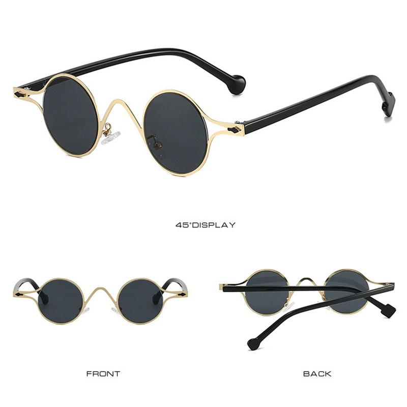Steampunk  Metal Round Sunglasses Women For Men Vintage Sun Glasses Popular Luxury Brand Designer Small Frame Shades Uv400