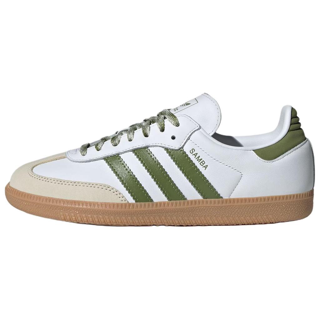 adidas Samba Womens OG 'White Tech Olive Gum' (women's sizes) Cloud White / Tech Olive / Gum German Army Trainers JS1352