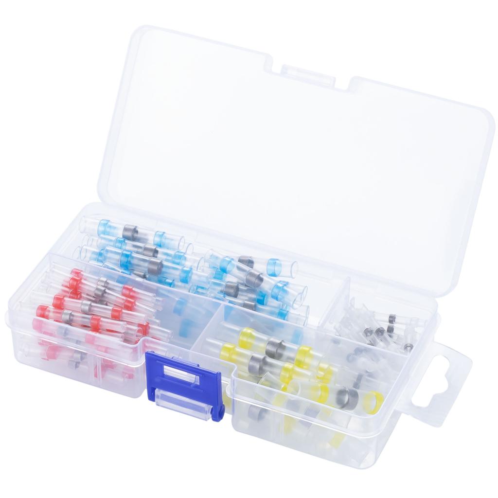 Set of 100 Heat Shrink Tubing with Tin In an Organizer