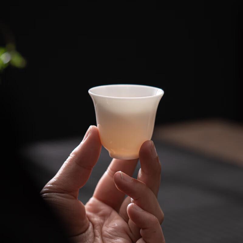 Blossom Mutton Fat Jade Porcelain Sancai Gaiwan Tea Set