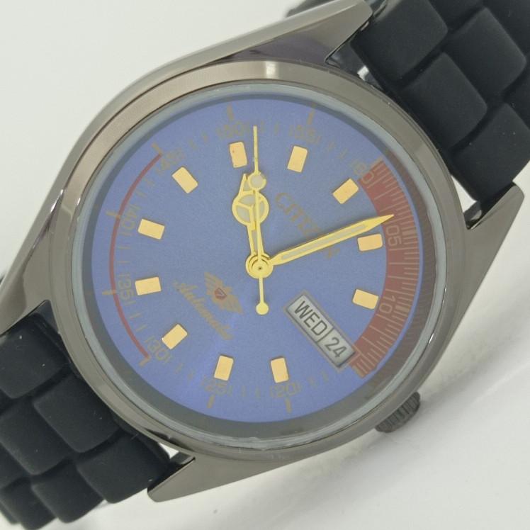 

REFURBISHED CITIZEN AUTOMATIC 8200 JAPAN MENS BLUE DIAL WATCH 010-a415146-2 Sku010-a415146