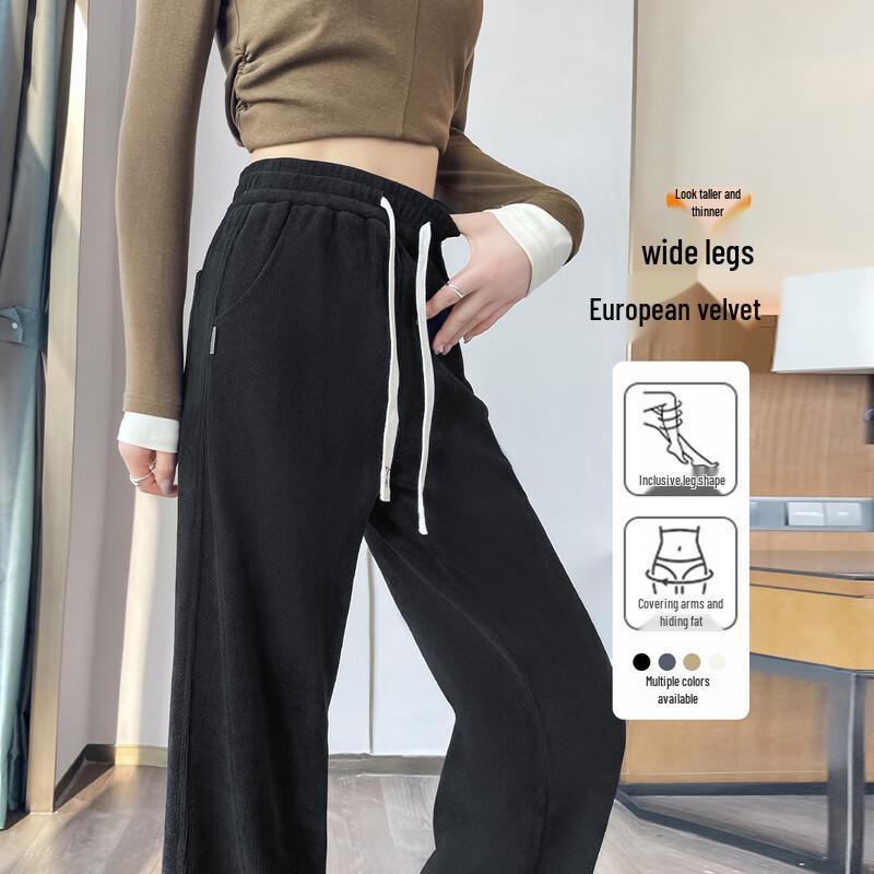 Hstyle Women's High-Waist Wide-Leg Banana Pants