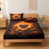 3-Piece Simple Modern Skull Animal Pattern Digital Printing Three Piece Fitted Sheet Set, Bedroom Printed Bed Cover Set, Bedding