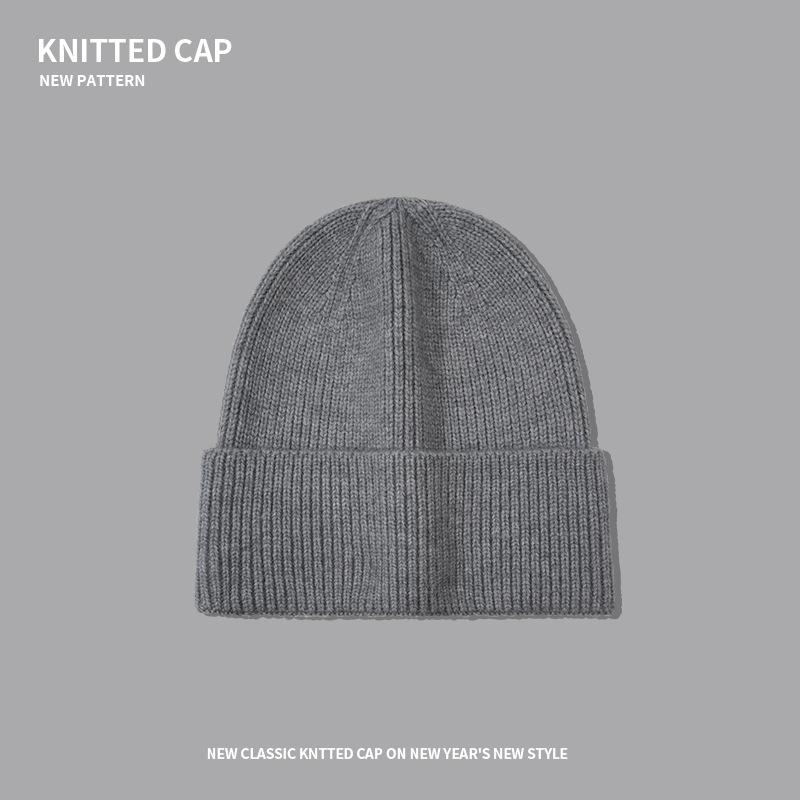 Jasna deska dzianinowa czapka męska jesienno-zimowa duży obwód głowy czapka na głowę chroniąca przed zimnem ciepła ochrona uszu pokaż twarz mała wełniana czapka damska