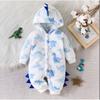 Autumn and Winter Hot-Selling Furry Hooded Boys' Long-Sleeve Jumpsuit Romper