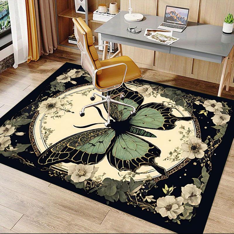 1PC Butterfly Flowers Extra Large Non Slip Floor carpet, Office, family, bedroom, Studio   Large Area Rug Indoor Rugs, , Vibrant Colors