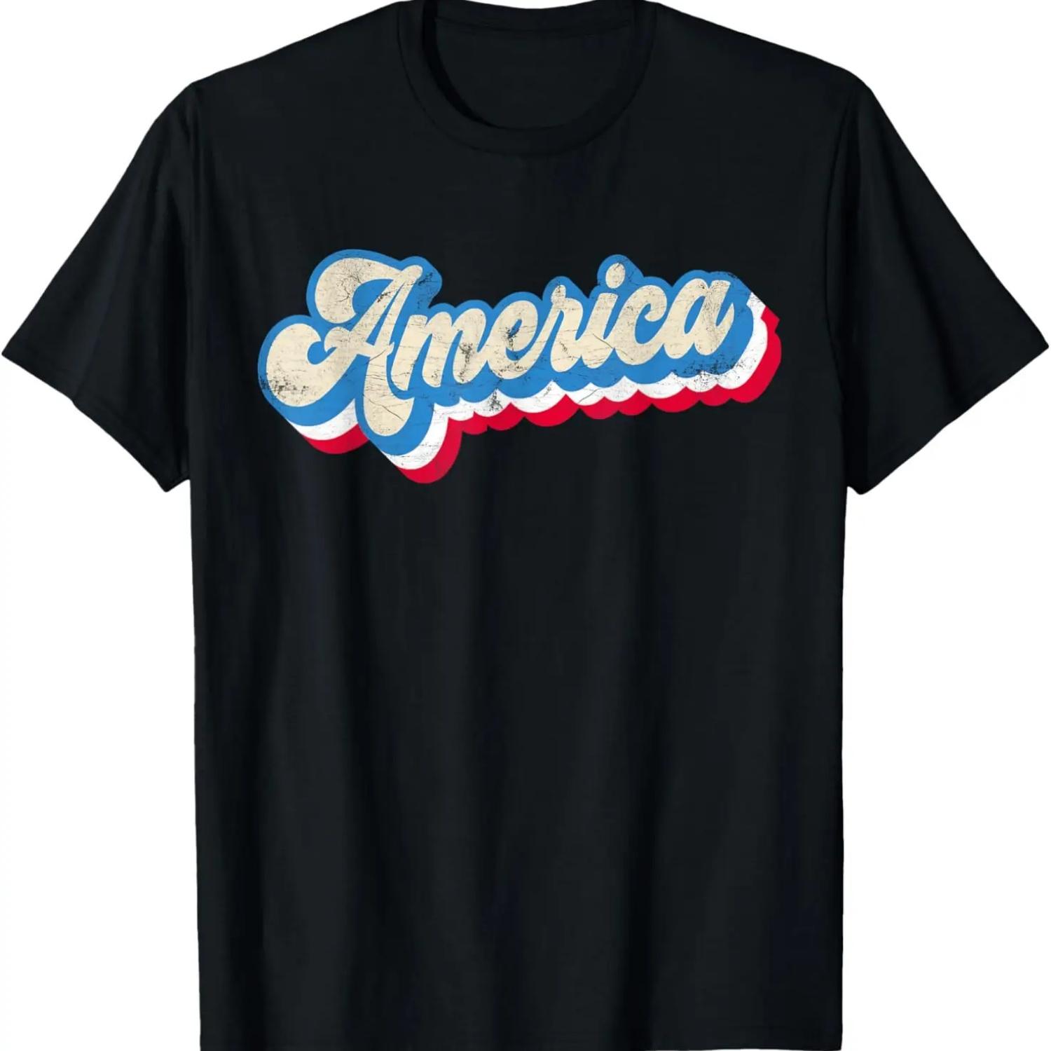 Retro 4th of July America Patriotic Fourth of July Family T-Shirt S чёрный