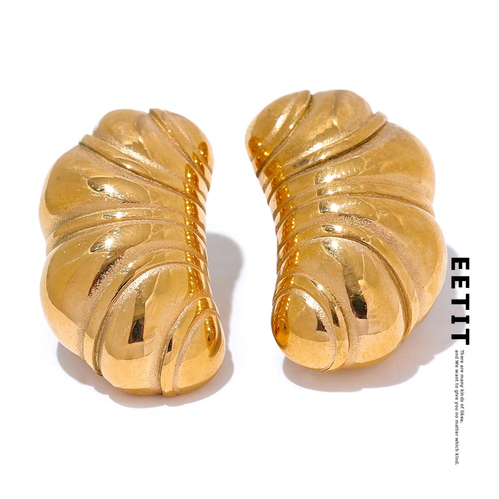 

Eetit массивные литые серьги-гвоздики из нержавеющей стали 316l с геометрическим рисунком цвета: золотистый, серебряный цвет, эффектные украшения для ушей