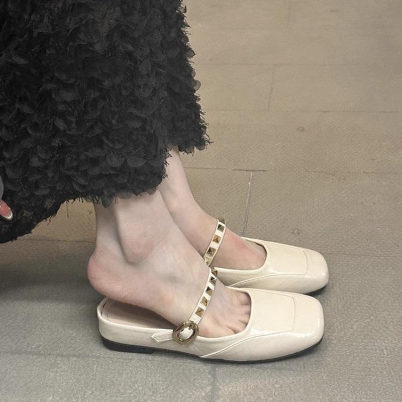 

Модные Новые Летние Женские Балетки на Низком Каблуке Удобные Самые продаваемые С Квадратным Носком Слипоны Платье Нескользящие Подходят для Вечеринок и Повседневные Тапочки 40 абрикосовый