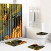 Halloween Series Bathroom Shower Curtain Floor Mat Toilet Cover Foot Mat Four-Piece Pattern Size