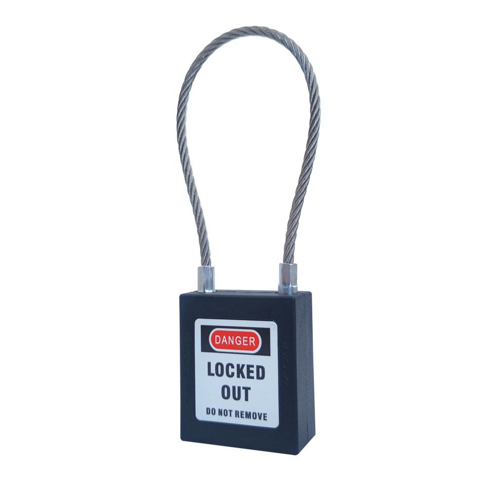 QVAND 90mm Safety LOTO Locks with Different Steel Cable Buckles Nylon Bodies Multiple Colors for Padlock Locking