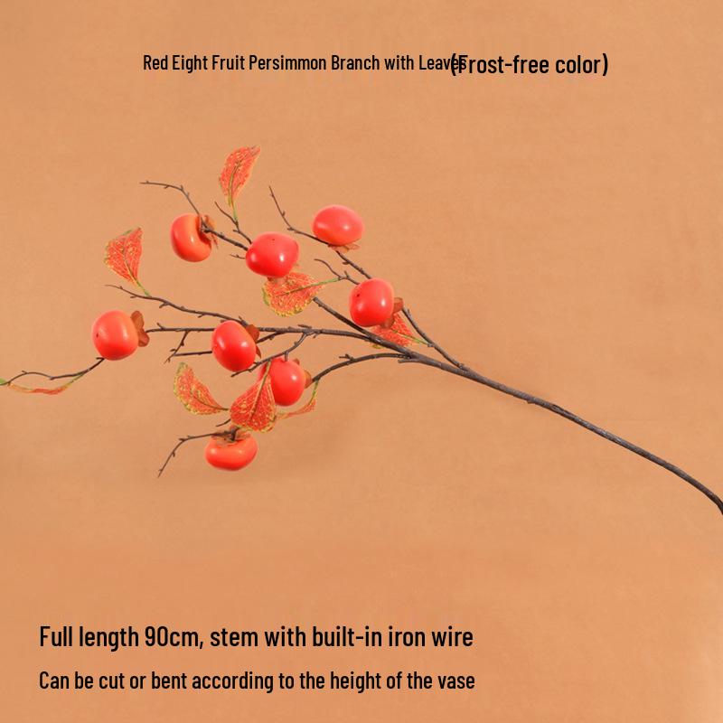 Persimmon Ruyi Ornament: Artificial Persimmon Tree Branches for Home or Hotel Decoration