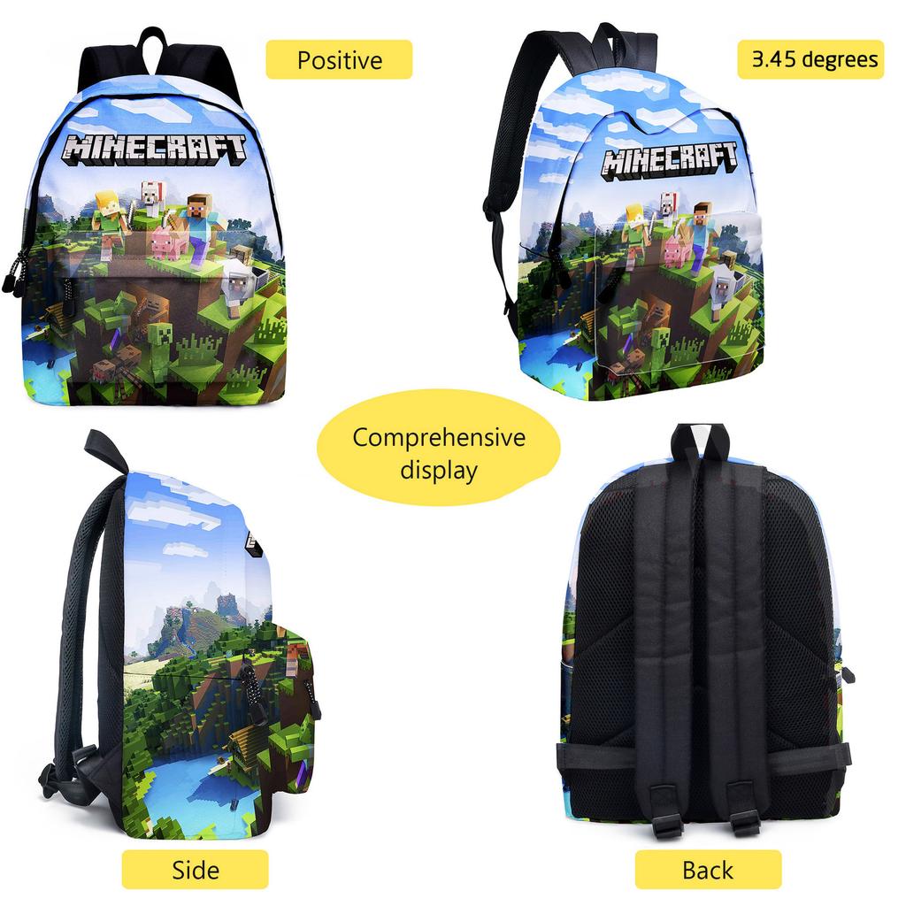 Minecraft Schoolbag Children'S Backpack Cartoon Animation Backpack Pencil Case