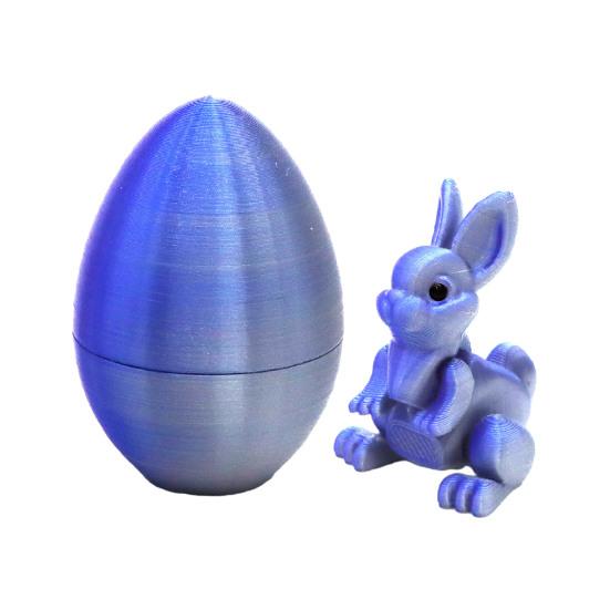 Påskhare Öra Äggprydnad med Ledad Kanin Inuti 3D-printad Rörliga Leder Kaninfigur Fidgetleksak Påskhelg Festdekoration