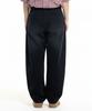 CREAM SODA LAB Front Catbrush Washed Cotton Elastic Waist Pants Black