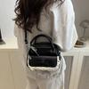 Lace Ribbon Boston Handbag PU Leather Bow Shoulder Bag Sweet Crossbody Bowling Bag  School