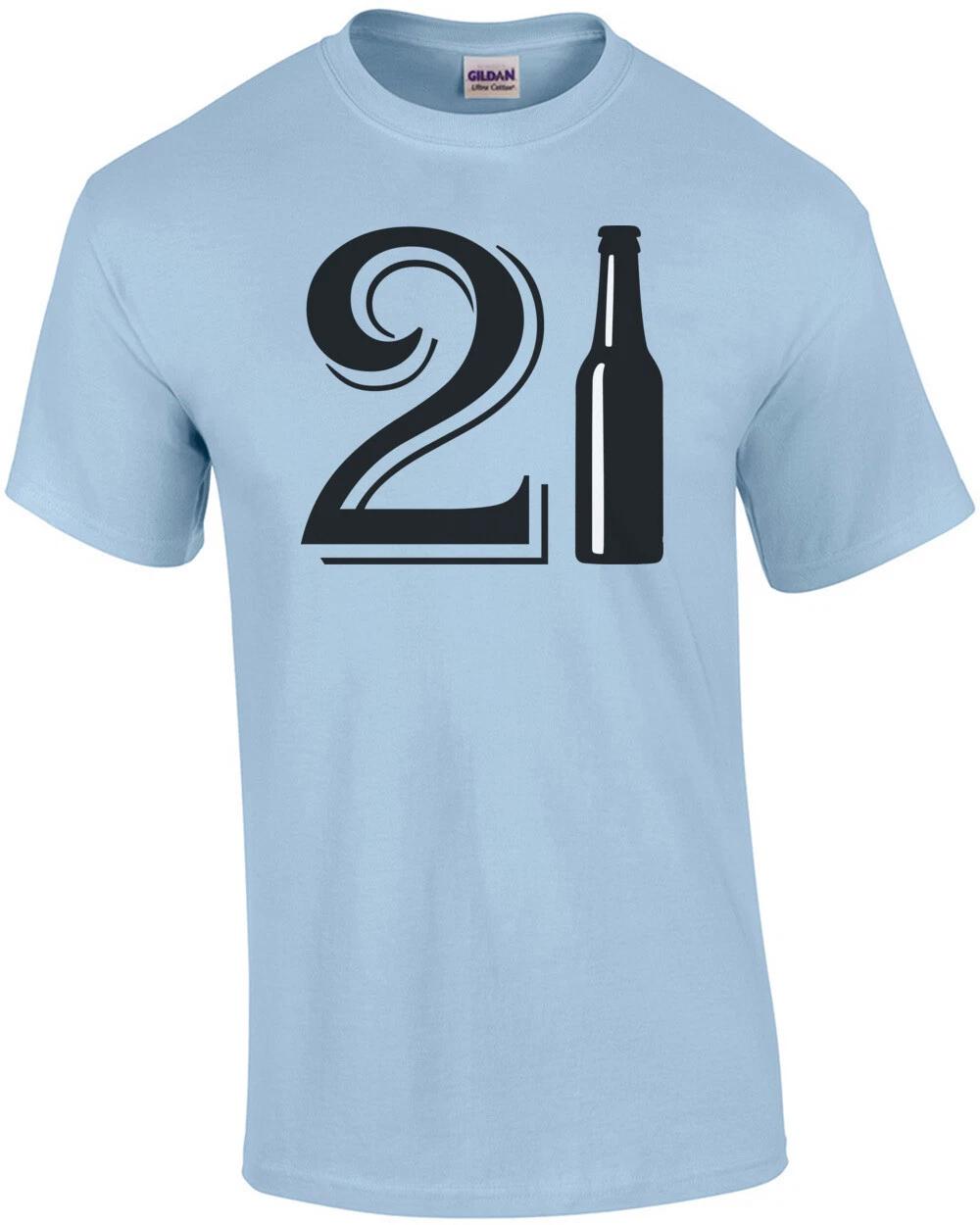 21 Birthday - beer bottle - happy 21 birthday t-shirt M