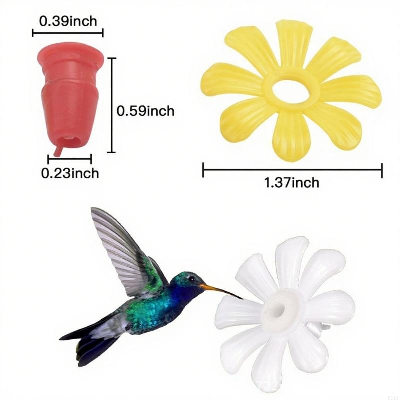 10pcs Hummingbird Feeder Flower Feeder Replacement Part Attachment Weather Resistant For Outdoor Garden Yard WildBird HX6C