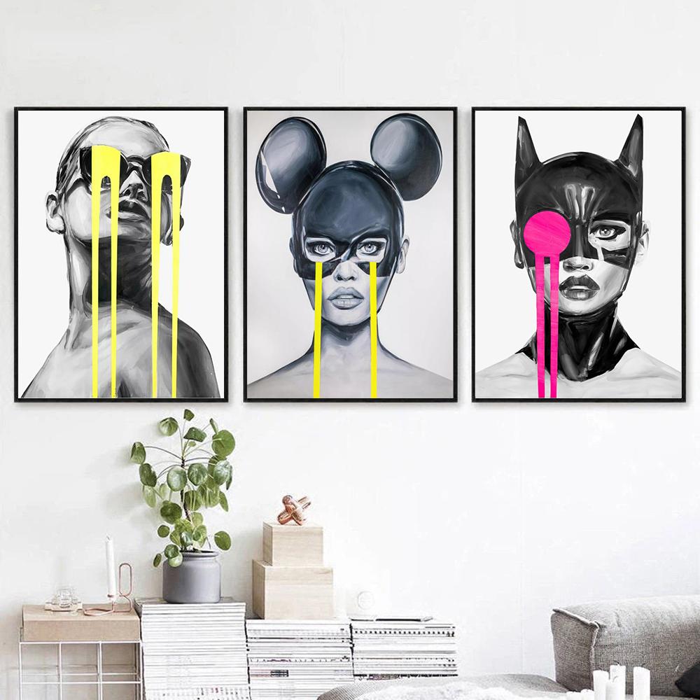 Abstract Fashion Woman Sunglasses Wall Art Poster Modern Popular Home Living Room Decoration Canvas Painting Mural Print Picture