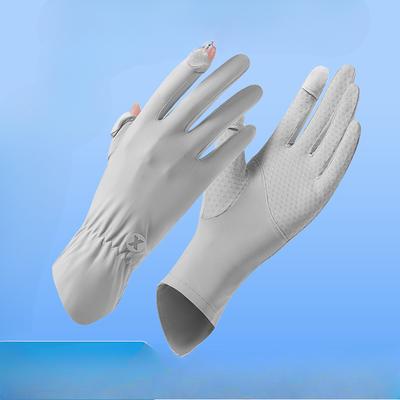 Women's Sun Protection Gloves Outdoor Riding UV Thin Summer Ice Silk Fashionable Finger Slipping Touch Screen Sun Protection Gloves
