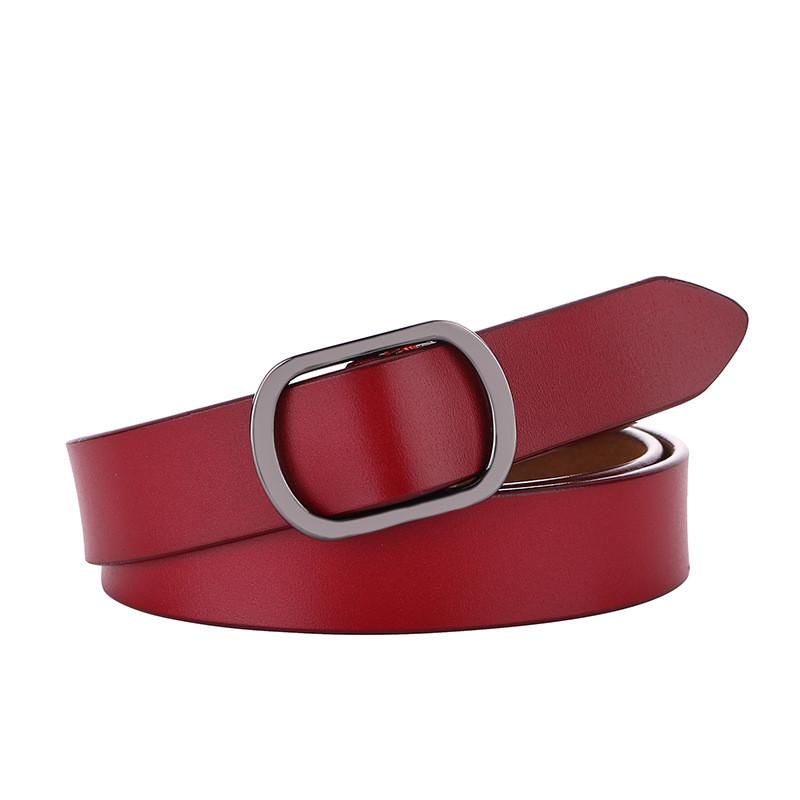 Retro Inspired Leather Belt For Ladies With Metal Clasp And Pure Design Leather