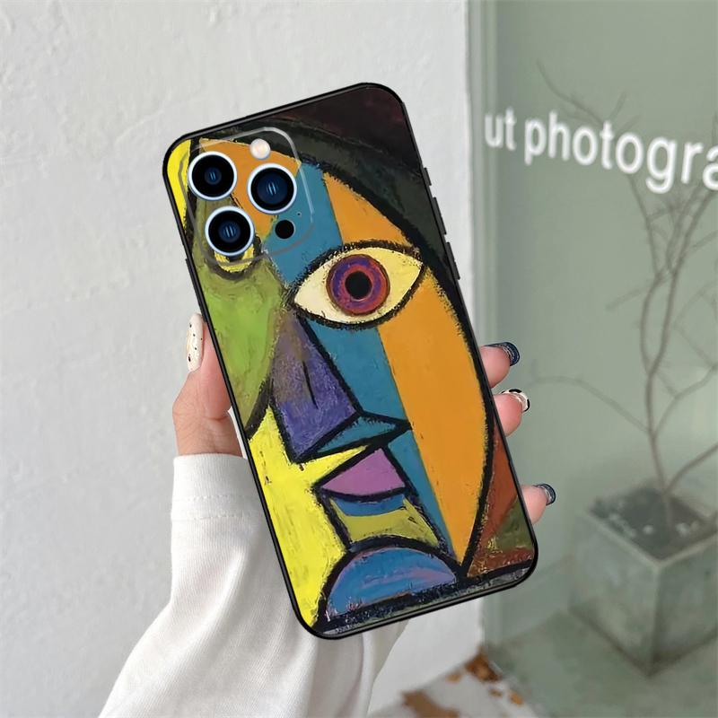 Picasso Abstract Art Painting Silicone Soft Case For iPhone 17 Air 11 14 15 16 Pro Max 13 12 Mini 16 Plus 16e Back Cover