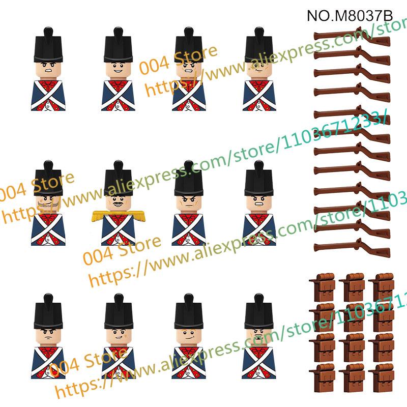 N501U-504U Medieval Castle Knight Building Blocks Figures Four Side UV Printing King Warhorse Weapons Accessories Toys Kid Gifts