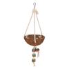 Nature Coconut Hanging Cage Bird Nest Shell Swing Parrot Biting Toy Pet Supplies