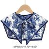 Women Silky Scarf Detachable Collar Vintage Lion Forest Print Shawl Wrap Cape  for Necks Women Scarf Spring