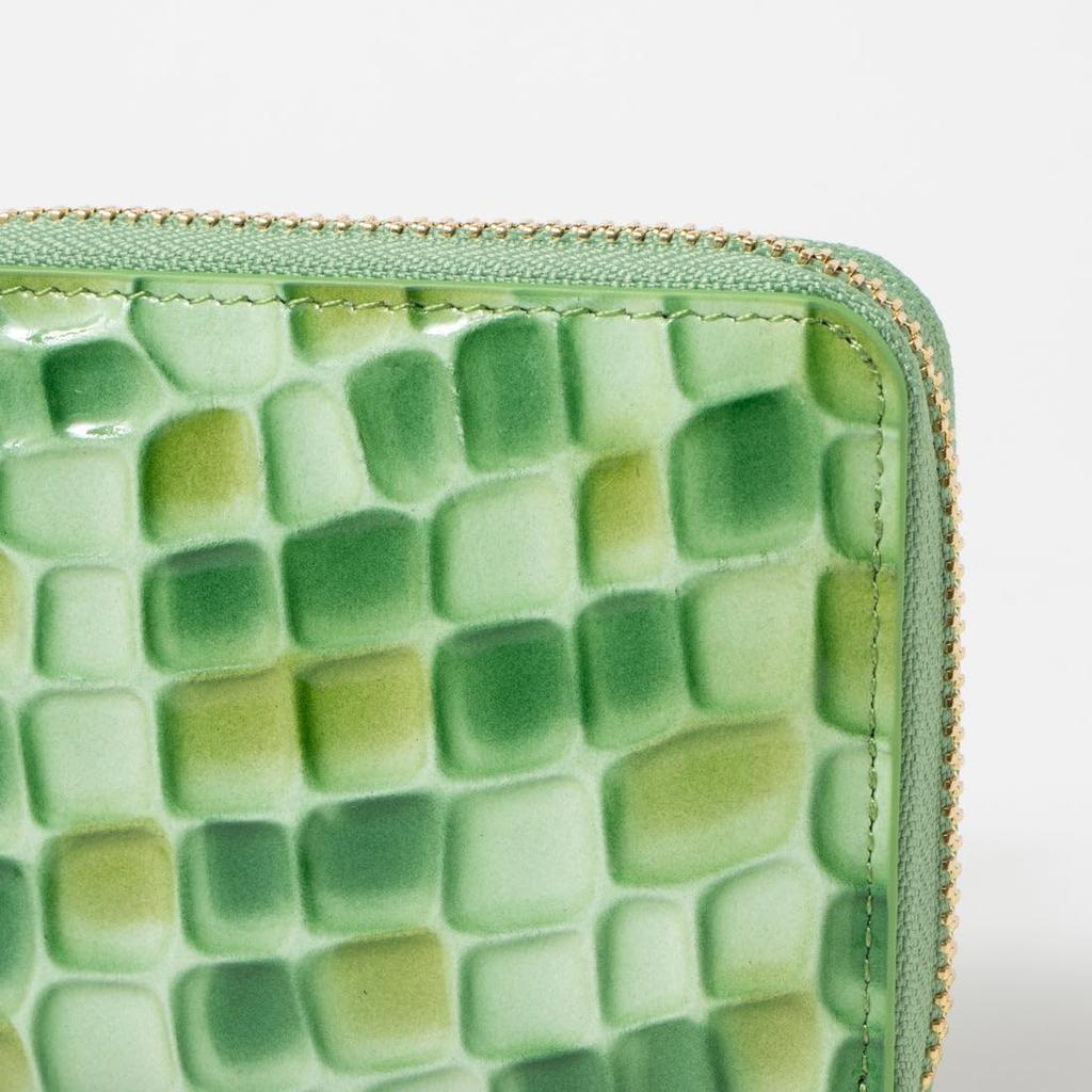 Perke Crocodile Enamel Accordion Card Wallet