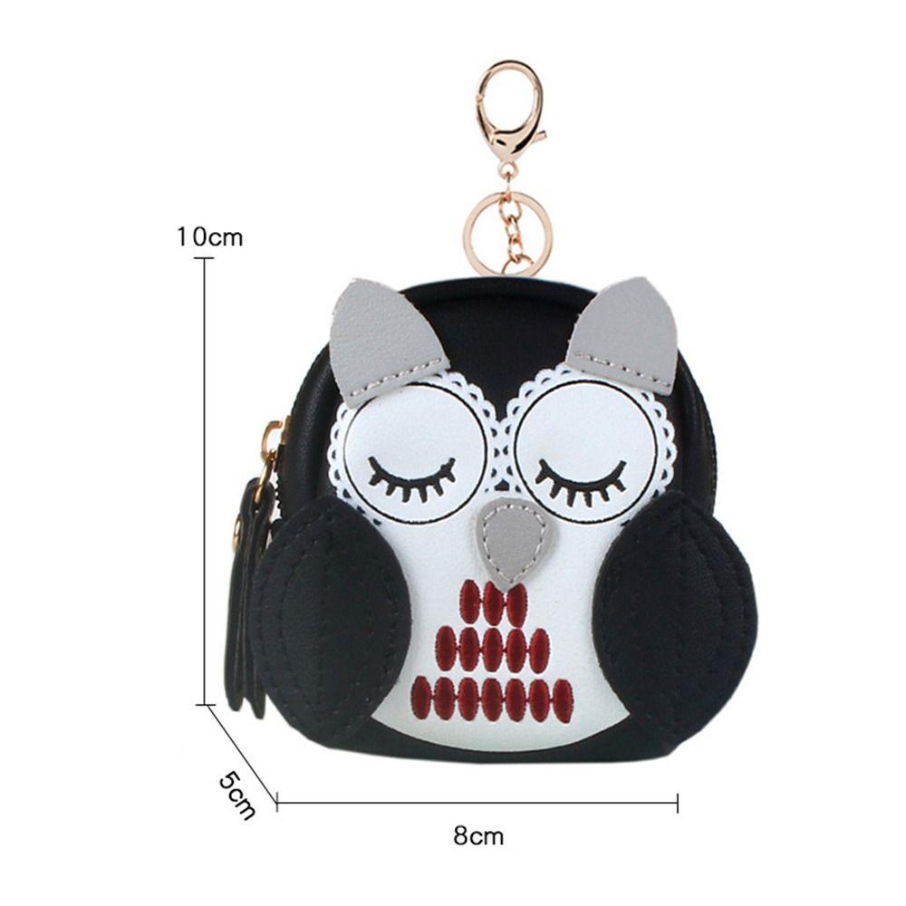 Cute Key Bag Owl Coin Purse Mini School Bag Car Key Chain Pendant Lady Wallet PU Leather Coin Purses