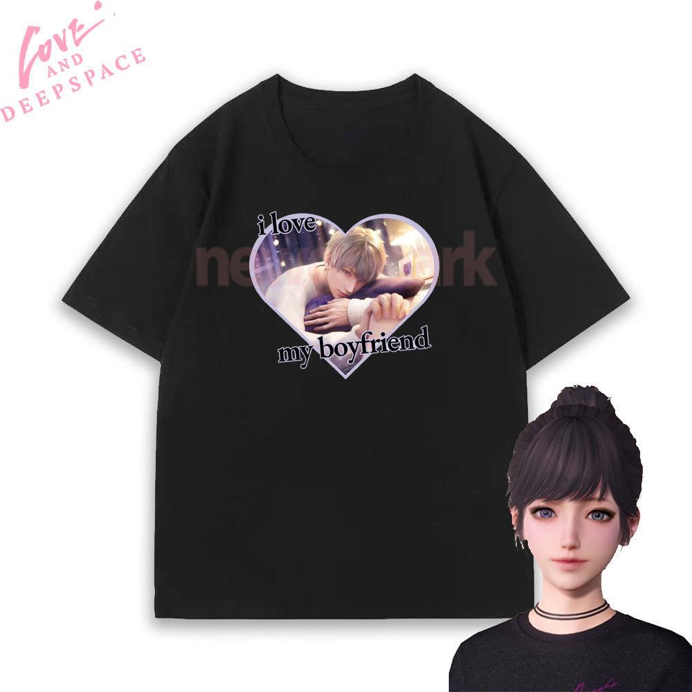 Xavier Love and Deepspace Otome Game Tshirt Romance Anime Cartoon Game Woman Girlfriend Cotton Graphic T Shirts Shortsleev