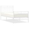 VidaXL Metal Bed Frame with Headboard-Footboard White 90x200 Cm 373751