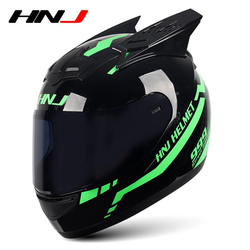HNJ Women's Electric Motorcycle Helmet Men's Running Full Grey